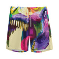 Colorful Tyrannosaurus Rex Print Men's Athletic Shorts