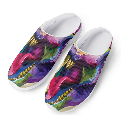Colorful Tyrannosaurus Rex Print Mesh Casual Shoes