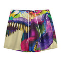 Colorful Tyrannosaurus Rex Print Mesh Shorts