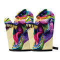 Colorful Tyrannosaurus Rex Print Oven Mitts