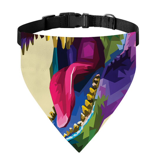 Colorful Tyrannosaurus Rex Print Over The Collar Dog Bandana