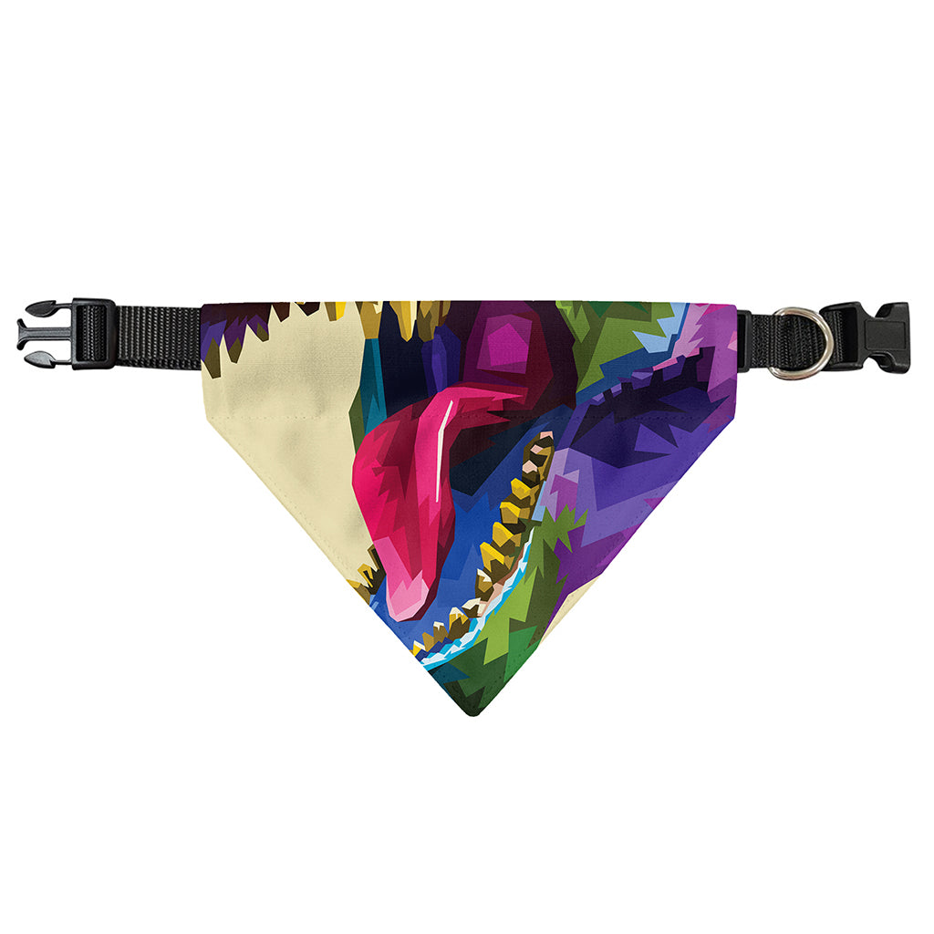 Colorful Tyrannosaurus Rex Print Over The Collar Dog Bandana