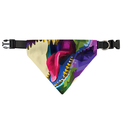 Colorful Tyrannosaurus Rex Print Over The Collar Dog Bandana
