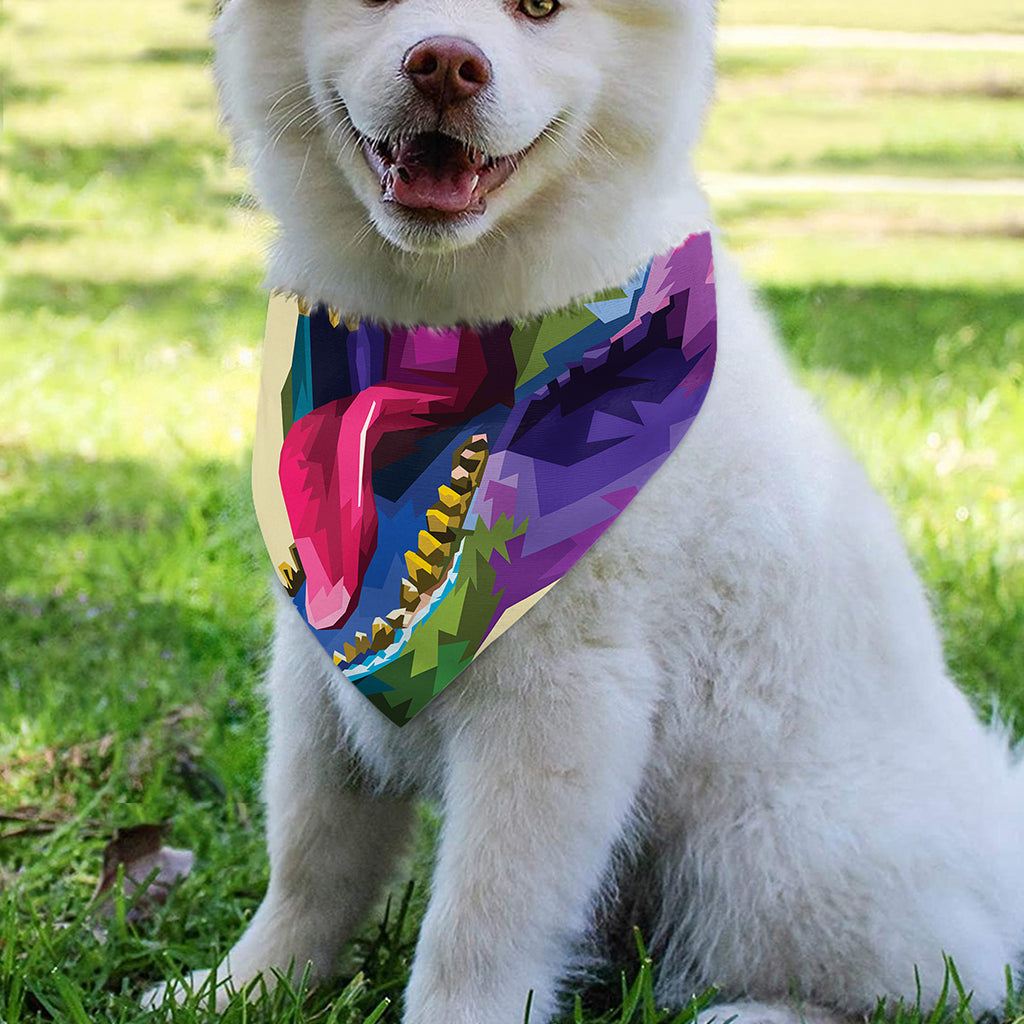 Colorful Tyrannosaurus Rex Print Over The Collar Dog Bandana