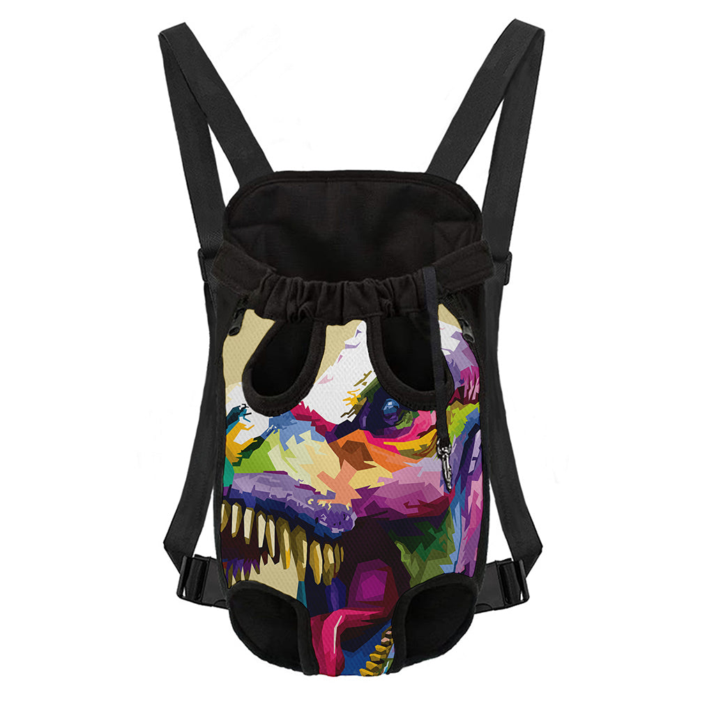 Colorful Tyrannosaurus Rex Print Pet Carrier Backpack