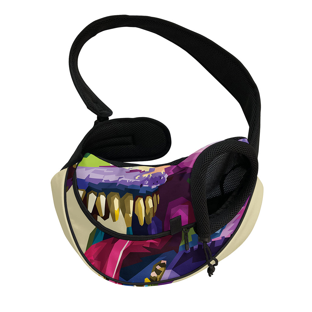 Colorful Tyrannosaurus Rex Print Pet Sling Carrier