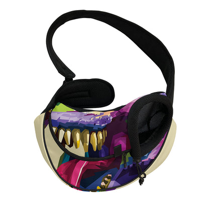 Colorful Tyrannosaurus Rex Print Pet Sling Carrier