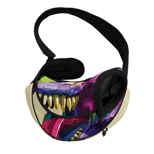 Colorful Tyrannosaurus Rex Print Pet Sling Carrier
