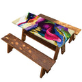 Colorful Tyrannosaurus Rex Print Picnic Table Cover