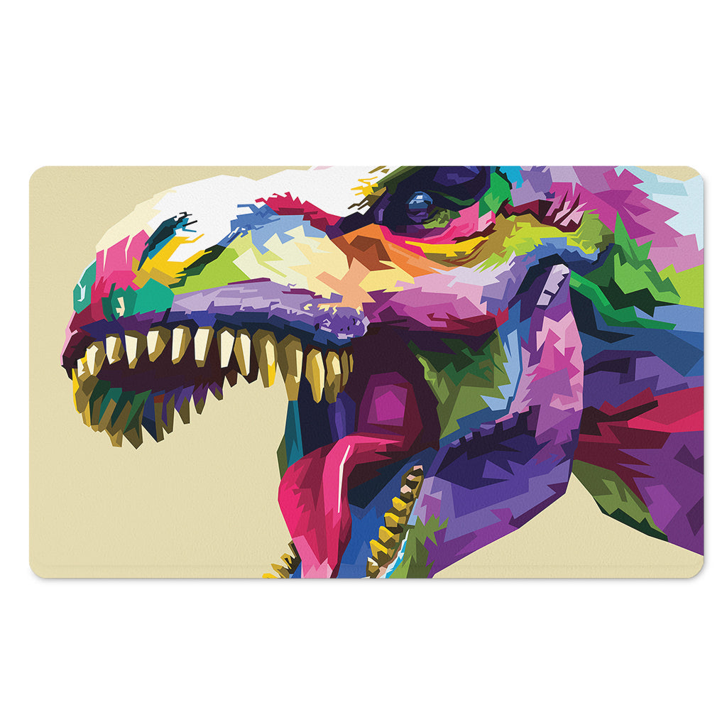 Colorful Tyrannosaurus Rex Print Polyester Doormat