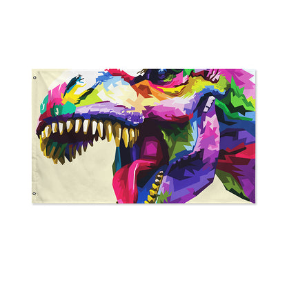 Colorful Tyrannosaurus Rex Print Polyester Flag