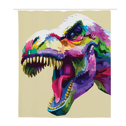 Colorful Tyrannosaurus Rex Print Polyester Shower Curtain