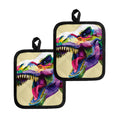 Colorful Tyrannosaurus Rex Print Pot Holders