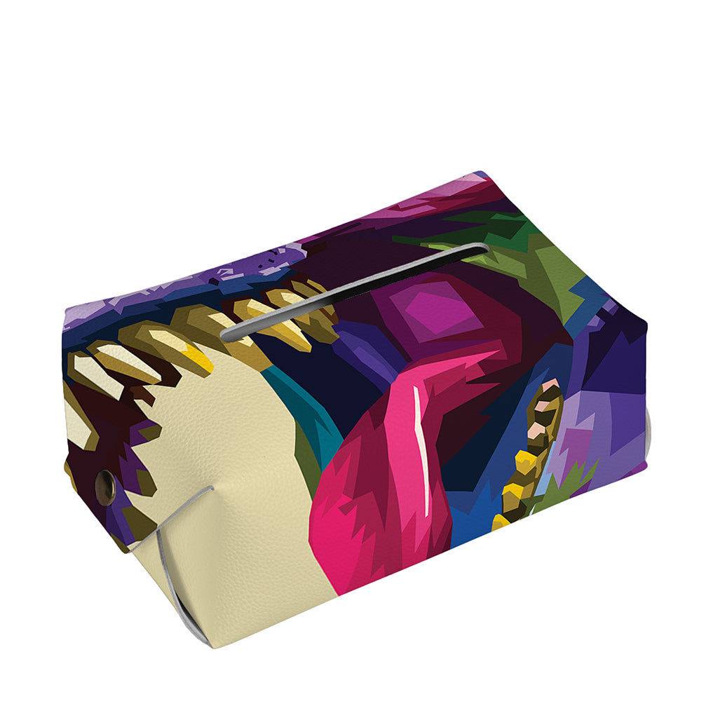 Colorful Tyrannosaurus Rex Print Rectangle Tissue Box Cover