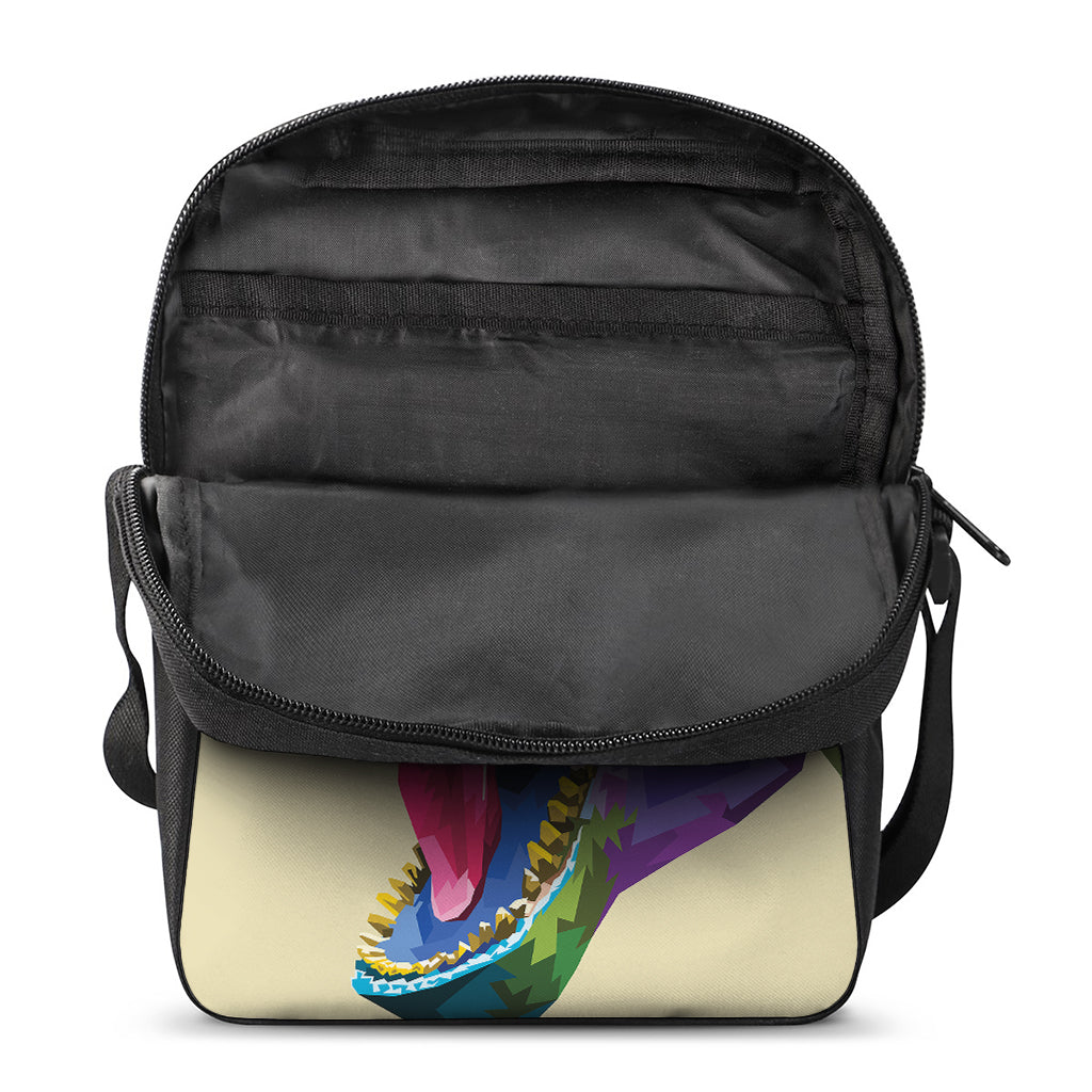 Colorful Tyrannosaurus Rex Print Rectangular Crossbody Bag