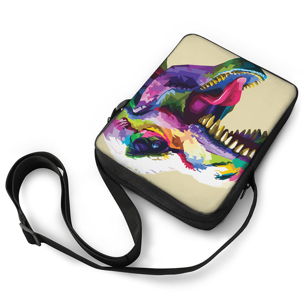 Colorful Tyrannosaurus Rex Print Rectangular Crossbody Bag