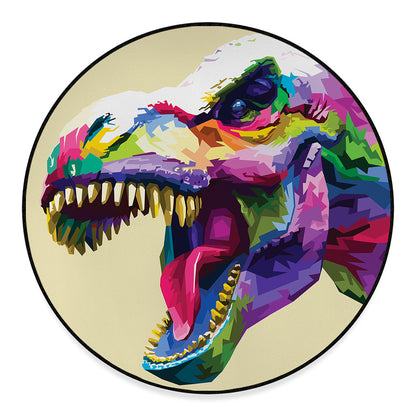 Colorful Tyrannosaurus Rex Print Round Floor Mat