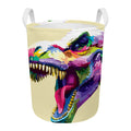 Colorful Tyrannosaurus Rex Print Round Laundry Basket