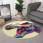 Colorful Tyrannosaurus Rex Print Round Rug