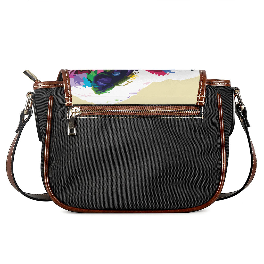 Colorful Tyrannosaurus Rex Print Saddle Bag