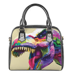 Colorful Tyrannosaurus Rex Print Shoulder Handbag