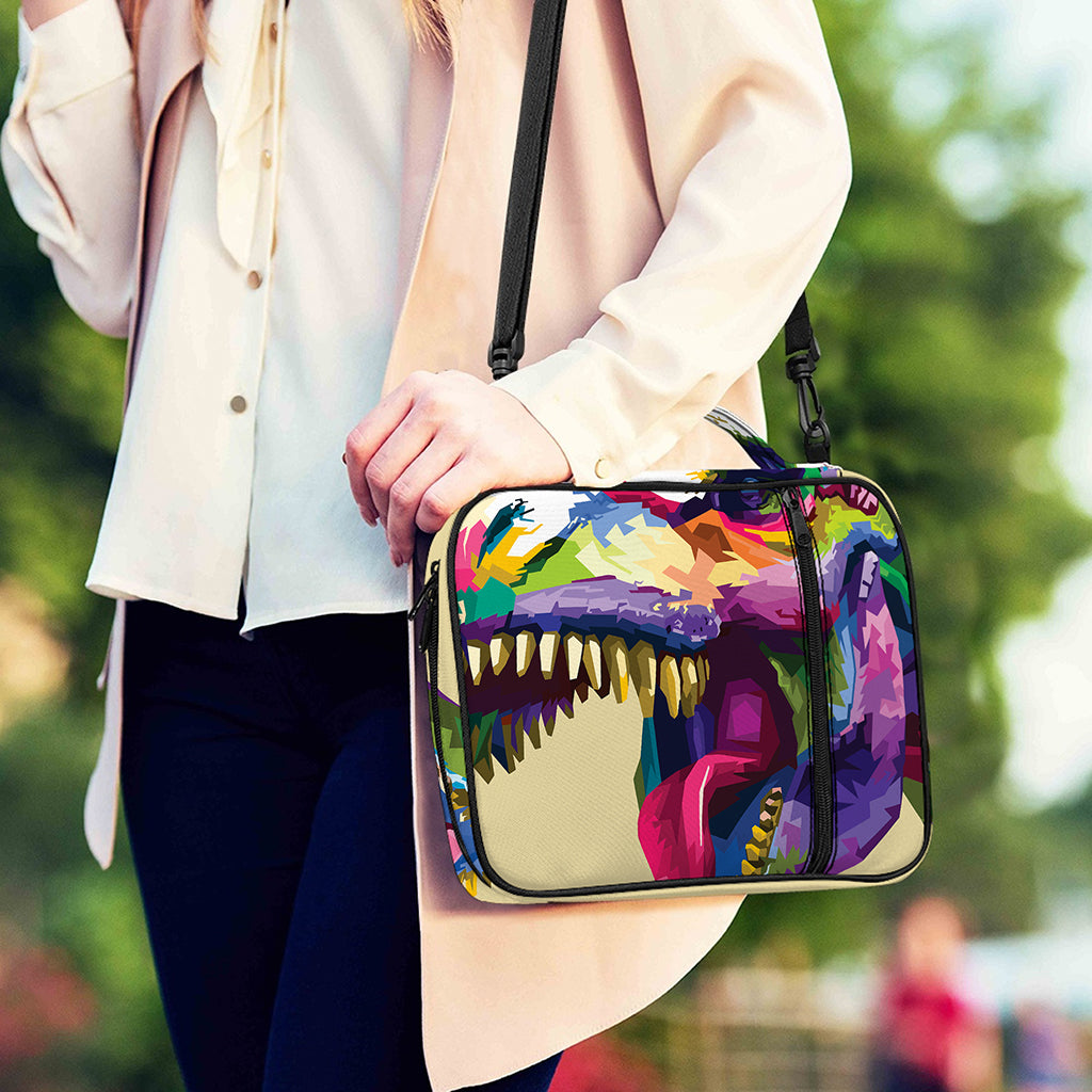 Colorful Tyrannosaurus Rex Print Shoulder Strap Bible Bag