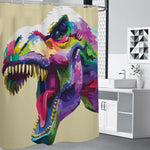 Colorful Tyrannosaurus Rex Print Shower Curtain