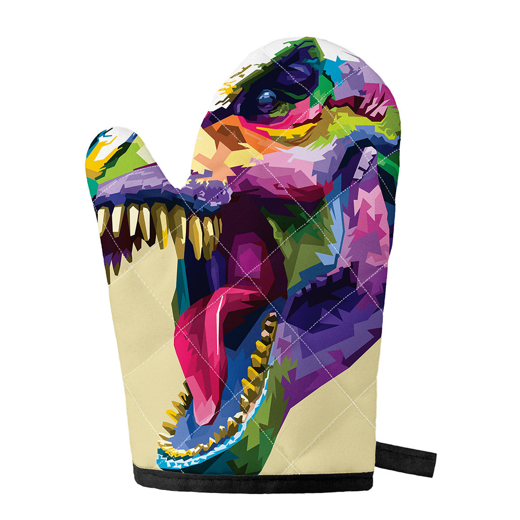 Colorful Tyrannosaurus Rex Print Single Oven Mitt