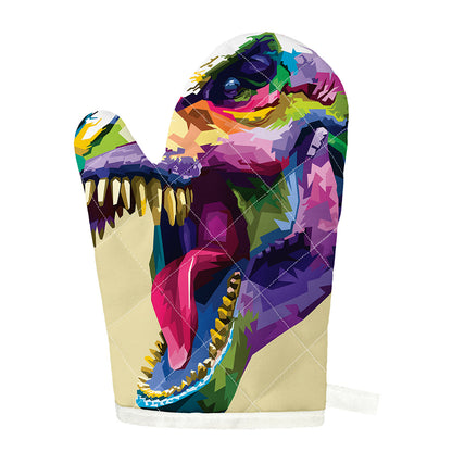 Colorful Tyrannosaurus Rex Print Single Oven Mitt
