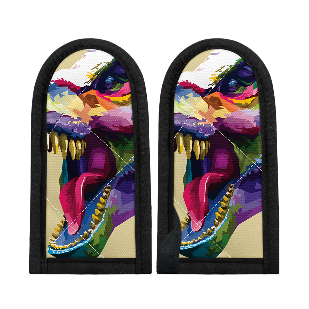 Colorful Tyrannosaurus Rex Print Skillet Handle Cover