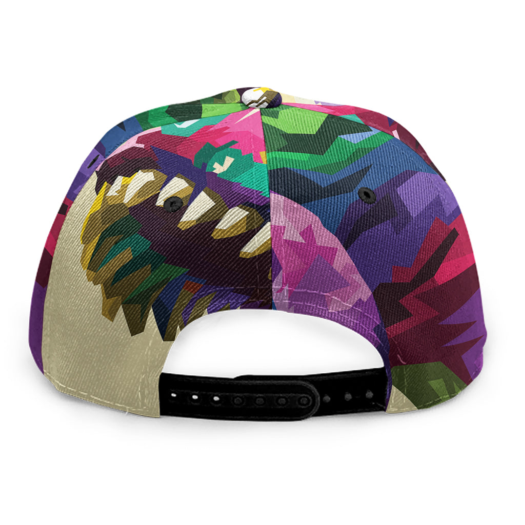 Colorful Tyrannosaurus Rex Print Snapback Cap