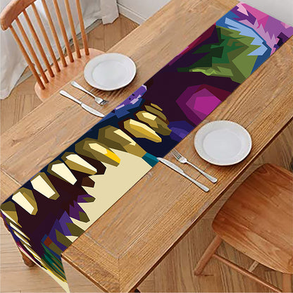 Colorful Tyrannosaurus Rex Print Table Runner