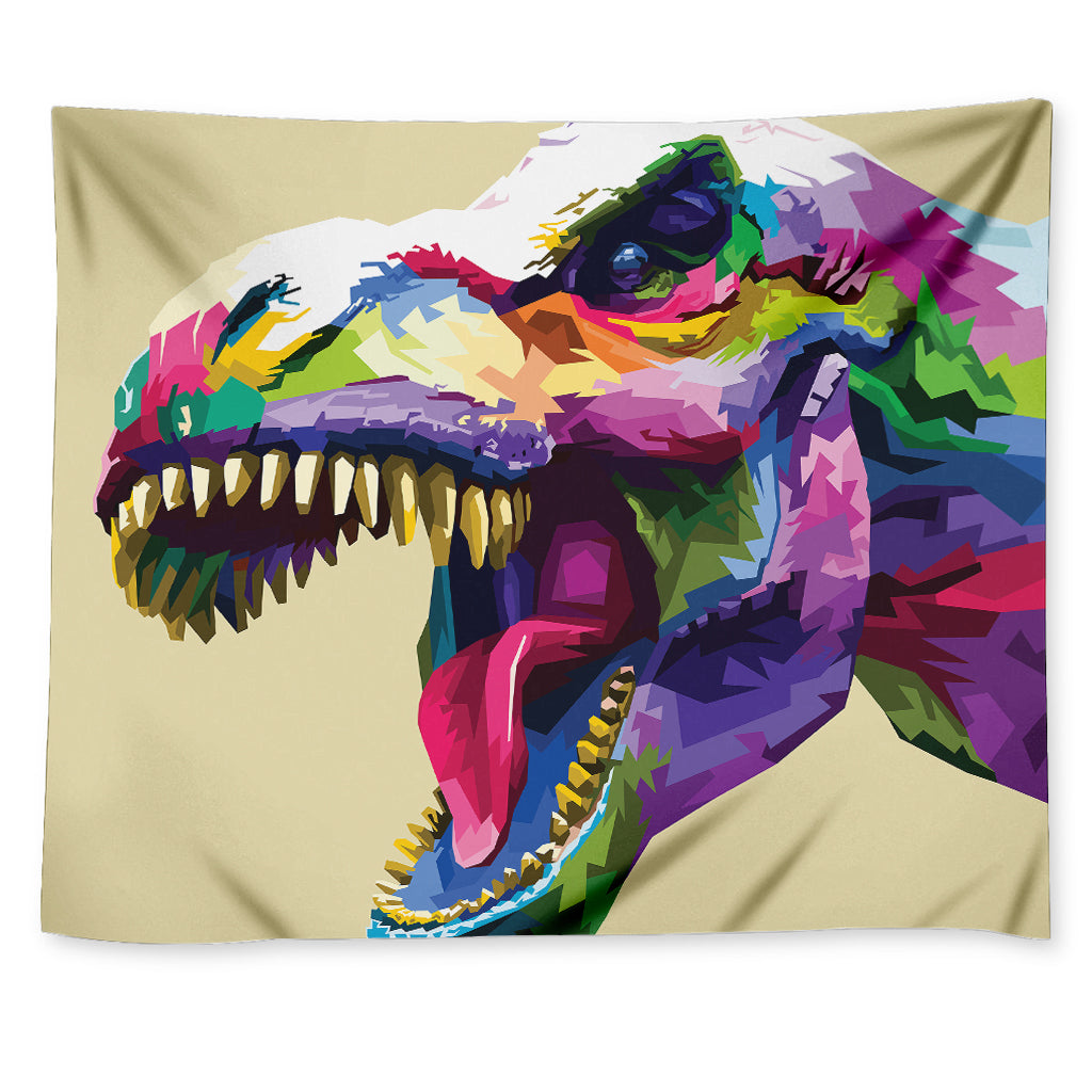 Colorful Tyrannosaurus Rex Print Tapestry