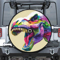 Colorful Tyrannosaurus Rex Print Tire Cover With Camera Hole