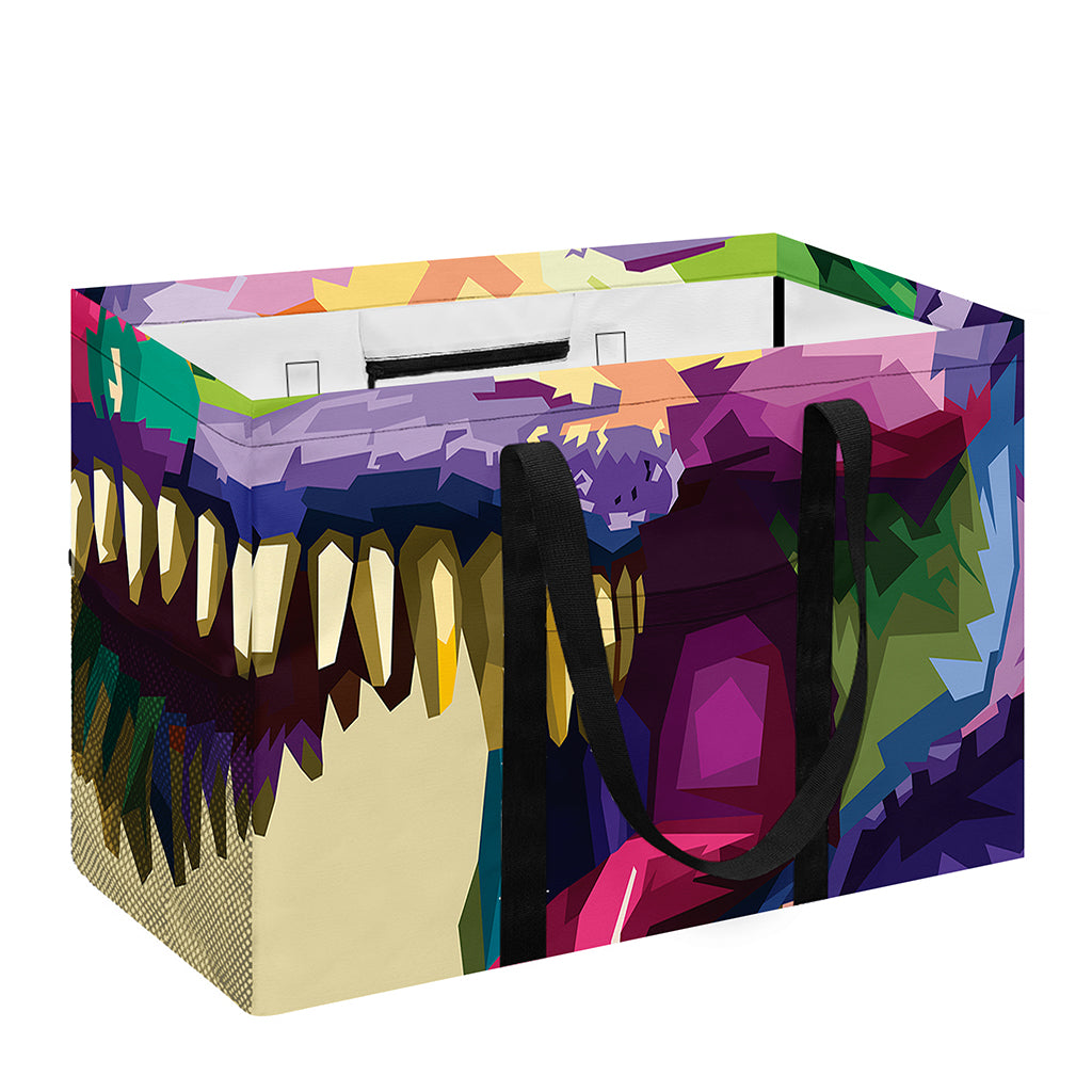 Colorful Tyrannosaurus Rex Print Utility Tote Bag
