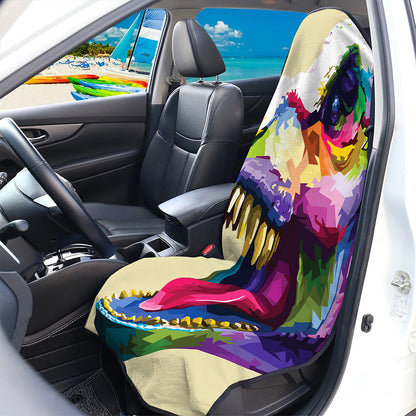 Colorful Tyrannosaurus Rex Print Waterproof Car Seat Cover