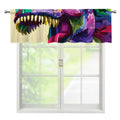 Colorful Tyrannosaurus Rex Print Window Valance