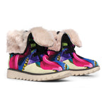 Colorful Tyrannosaurus Rex Print Winter Boots