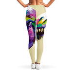 Colorful Tyrannosaurus Rex Print Women's Leggings