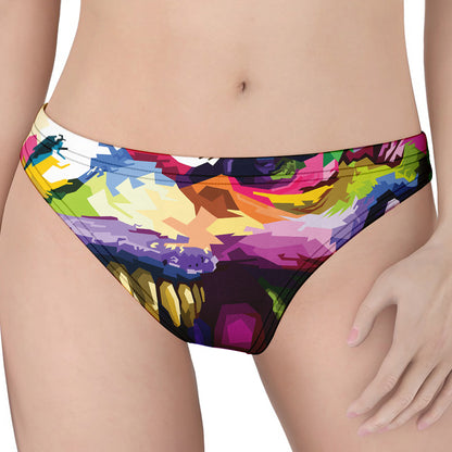 Colorful Tyrannosaurus Rex Print Women's Thong
