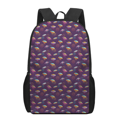 Colorful UFO Pattern Print 17 Inch Backpack