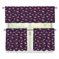 Colorful UFO Pattern Print 3 Piece Kitchen Curtains