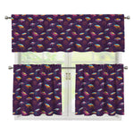 Colorful UFO Pattern Print 3 Piece Kitchen Curtains