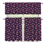Colorful UFO Pattern Print 3 Piece Kitchen Curtains