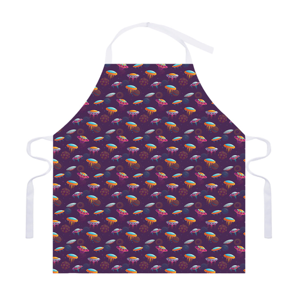 Colorful UFO Pattern Print Adjustable Apron