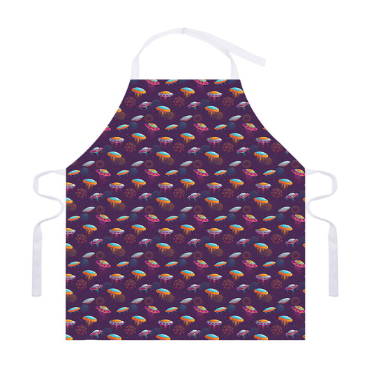 Colorful UFO Pattern Print Adjustable Apron
