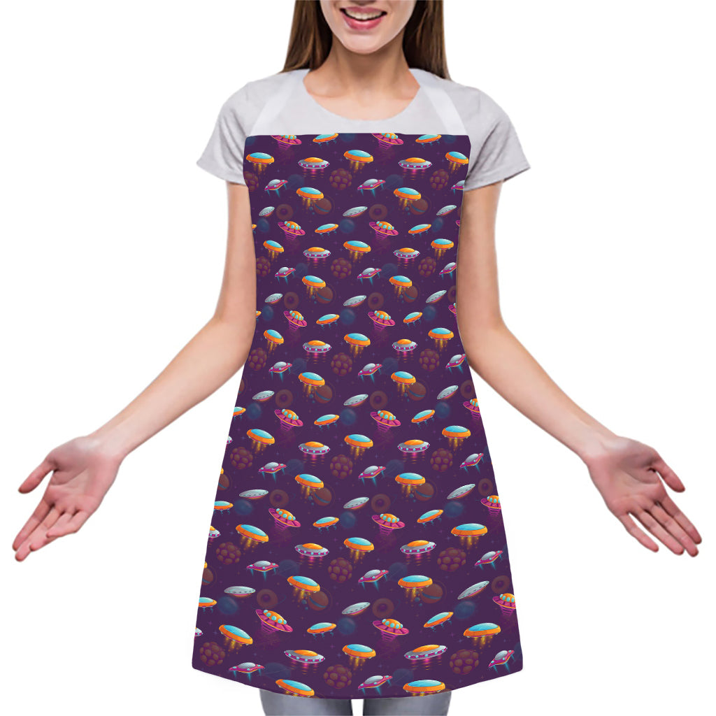 Colorful UFO Pattern Print Adjustable Apron