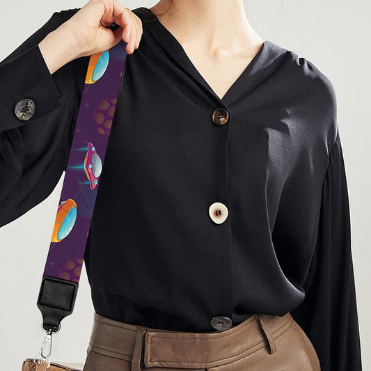 Colorful UFO Pattern Print Bag Strap