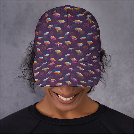 Colorful UFO Pattern Print Baseball Cap