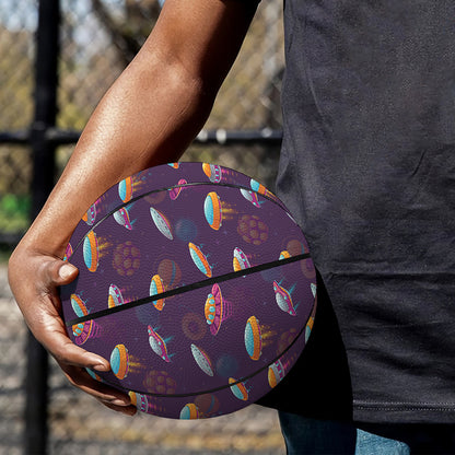 Colorful UFO Pattern Print Basketball